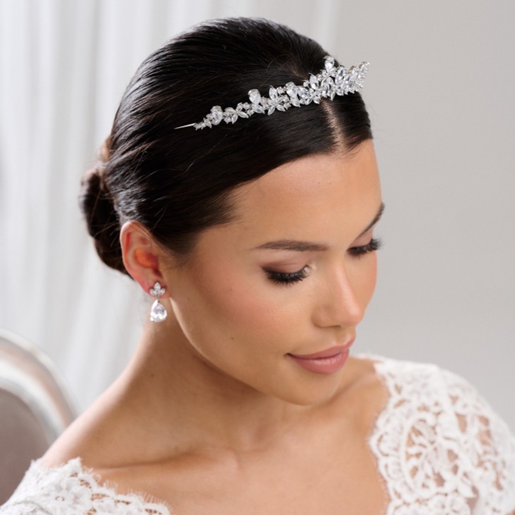 Bridgerton Dainty CZ Crystal Wedding Tiara