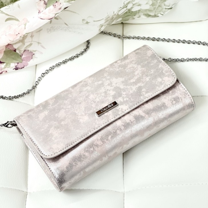 Capollini Blush Pink Nubuck Leather Clutch Bag