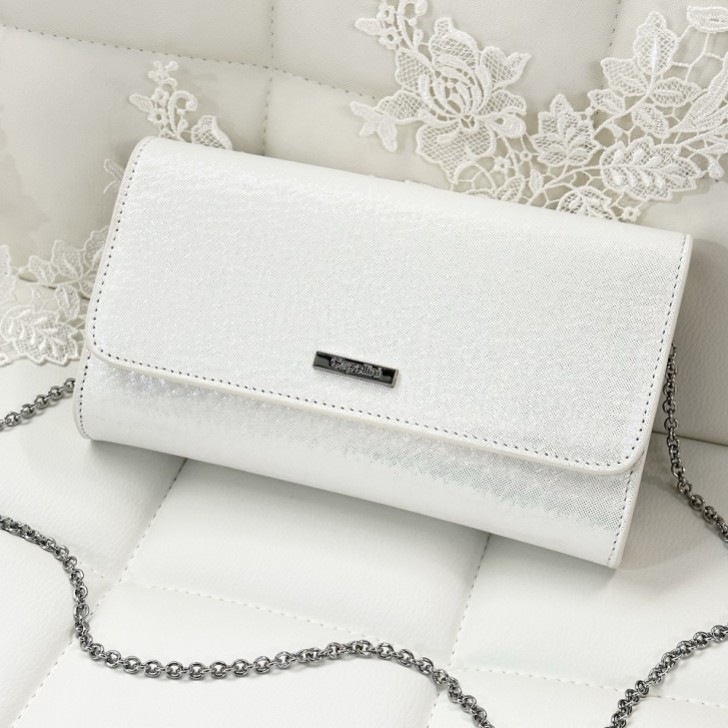 Capollini Clutch-Tasche aus cremefarbenem Nubukleder