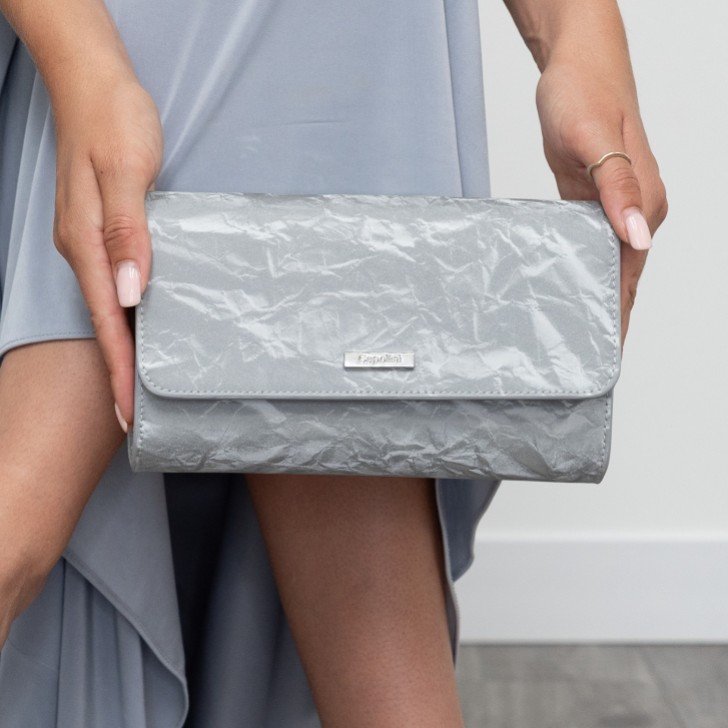 Capollini Moonlight Grey Nubukleder Clutch Tasche