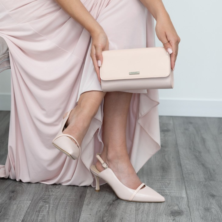 Capollini Rosa Leder Clutch Tasche
