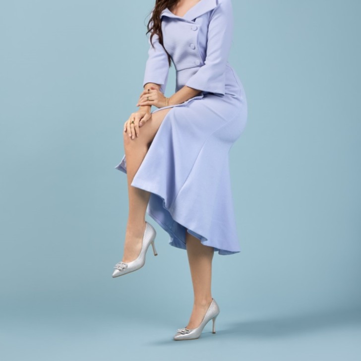 Capollini Scarlet Perlglanz Silber Leder High Heel Pumps