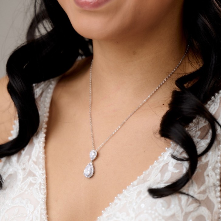 Celeste Crystal verschönert Anhänger Halskette (Silber)