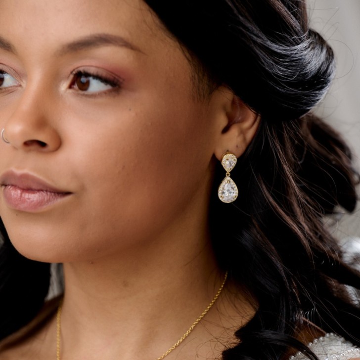 Boucles d'oreilles mariage Celeste ornées de cristaux (or)