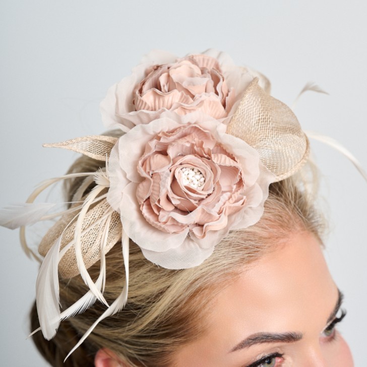 Champagner Floral Feder Hochzeit Fascinator