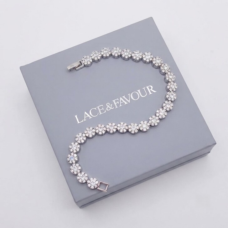 Claverley Round Crystal Embellished Wedding Bracelet