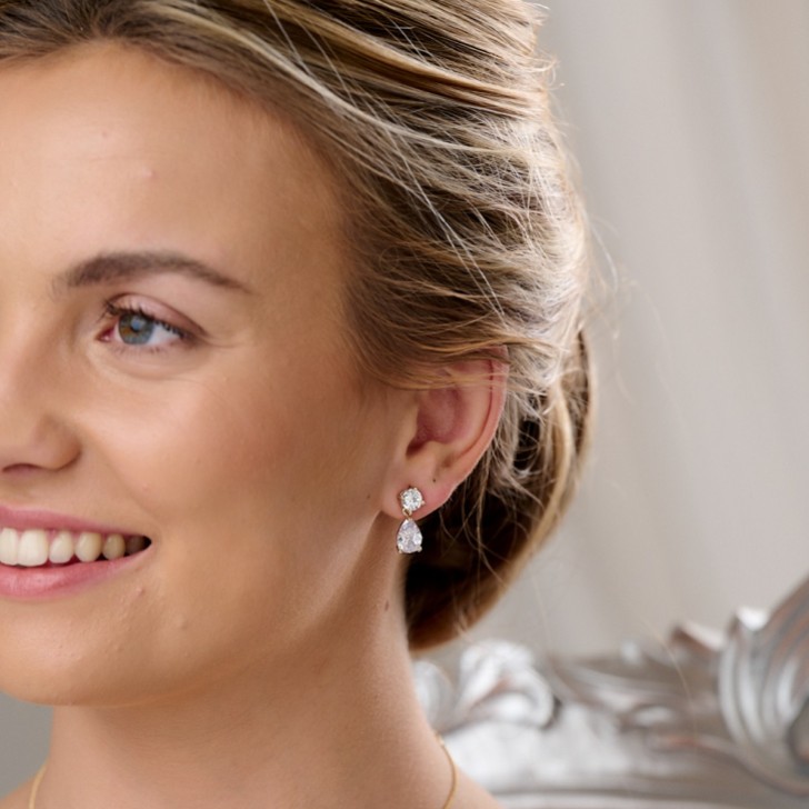 Cleo Gold Teardrop Cubic Zirconia Wedding Jewellery Set