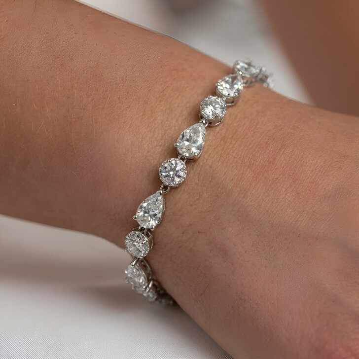 Connaught Dainty Cubic Zirconia Wedding Bracelet (Silver)