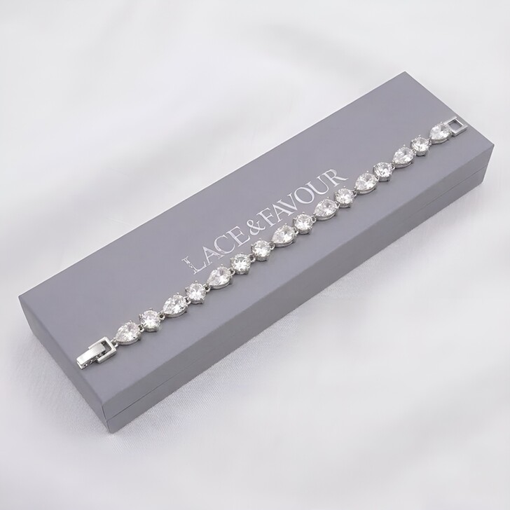 Connaught Dainty Cubic Zirconia Wedding Bracelet (Silver)