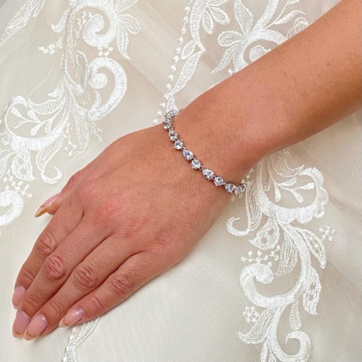 Connaught Dainty Cubic Zirconia Wedding Bracelet (Silver)