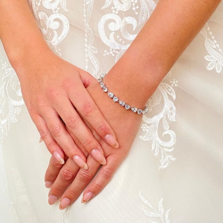 Connaught Dainty Cubic Zirconia Wedding Bracelet (Silver)