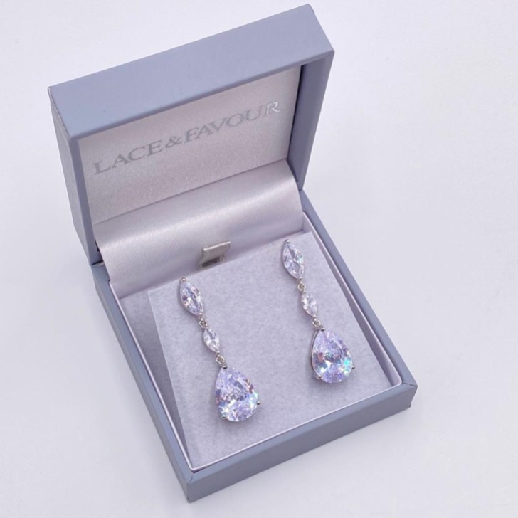 Regalia Kristall Tropfen Cubic Zirkonia Hochzeit Ohrringe