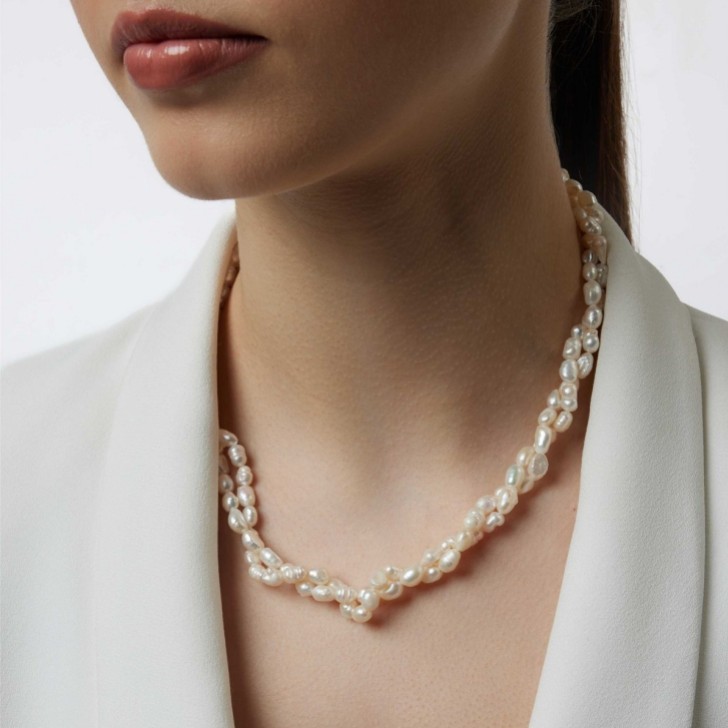 Dara Gold Freshwater Pearl Double Necklace