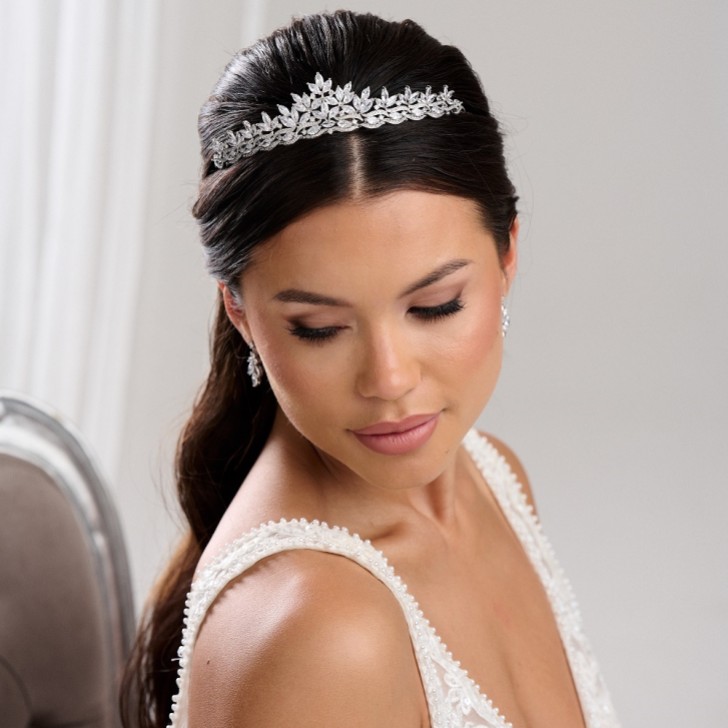 Debütantin Klassische Cubic Zirkonia Kristall Braut Tiara