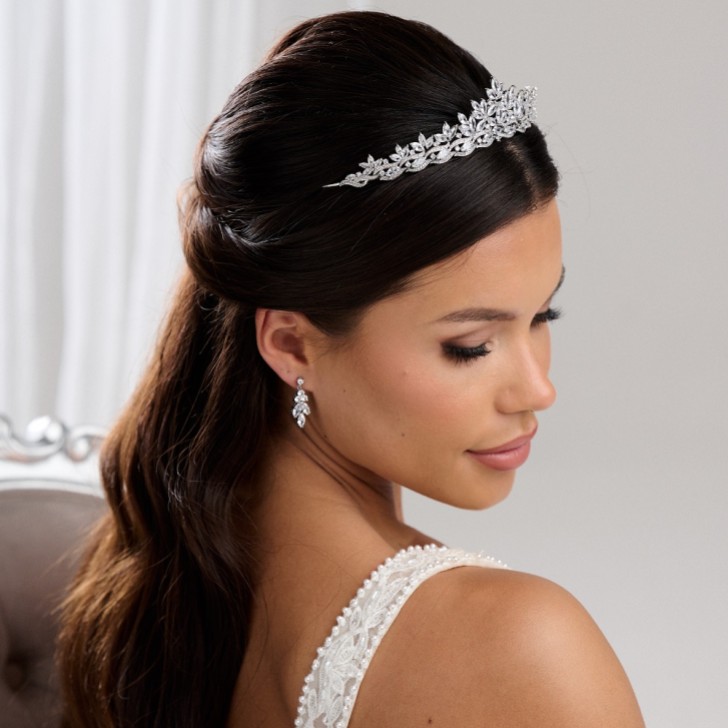 Debütantin Klassische Cubic Zirkonia Kristall Braut Tiara
