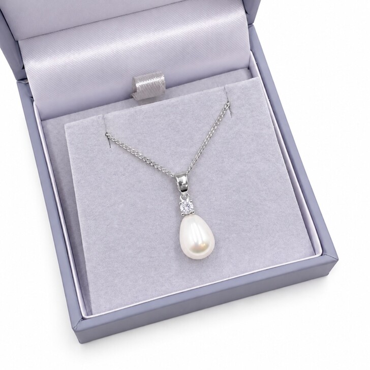 Collana con ciondolo di perle a goccia in argento Dolci
