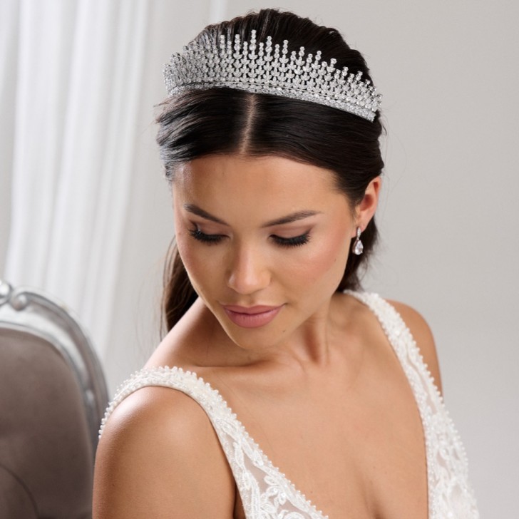 Dubai Statement Cubic Zirconia Bridal Crown
