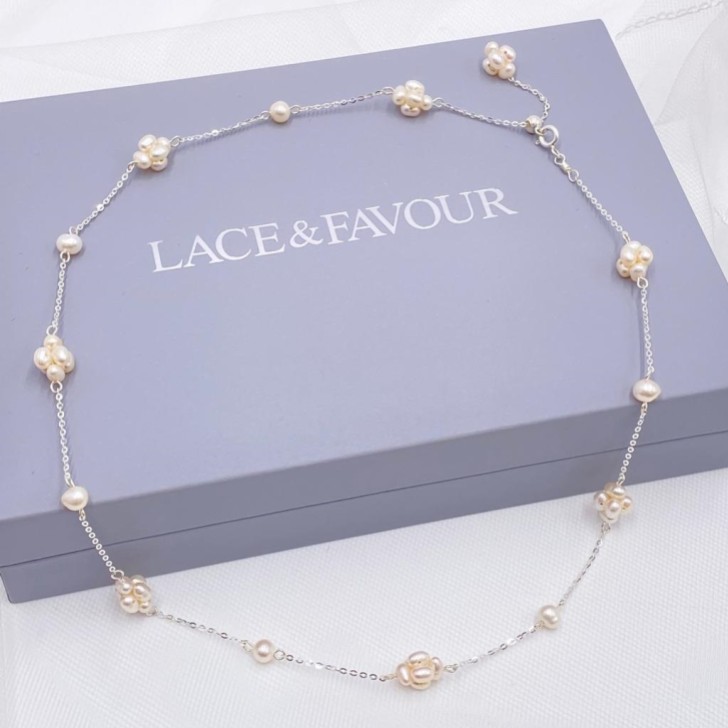 Eliana Freshwater Pearl Cluster Chain Necklace