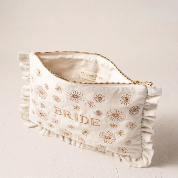 Elizabeth Scarlett Daisy Dream Cream Velvet Frill Bride Pouch