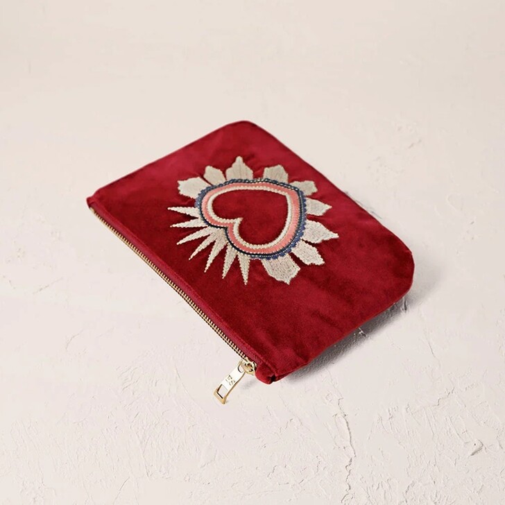 Elizabeth Scarlett Enchanted Heart Rouge Velvet Mini Pouch