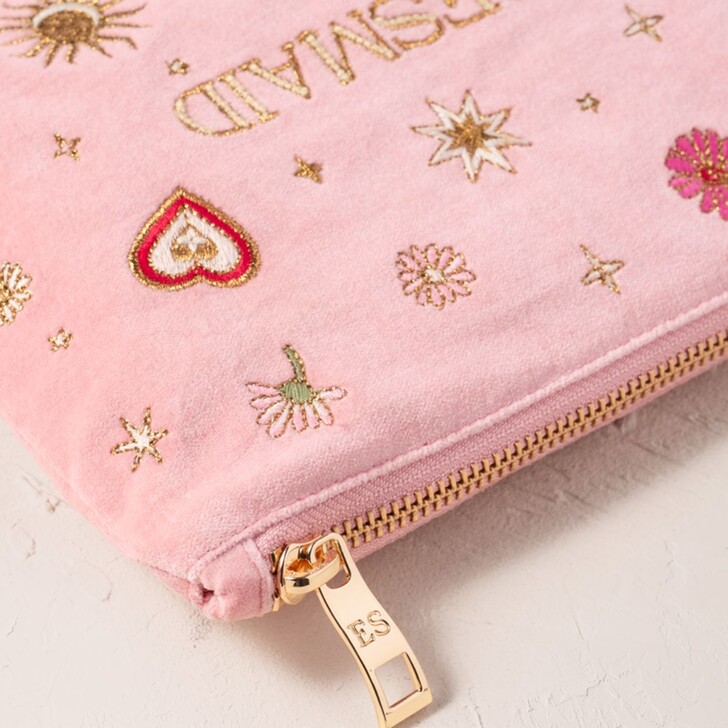 Elizabeth Scarlett Love Charm Bridesmaid Rose Velvet Mini Pouch