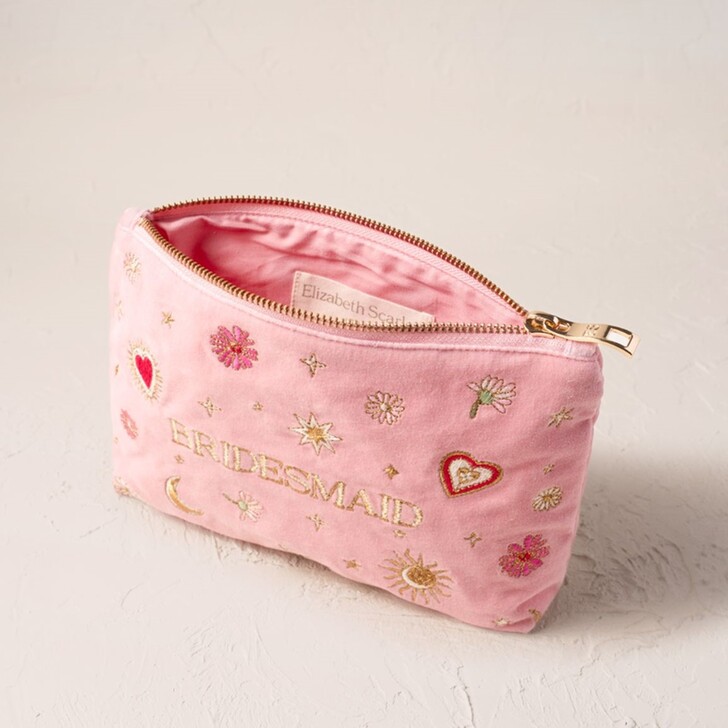 Elizabeth Scarlett Love Charm Bridesmaid Rose Velvet Mini Pouch