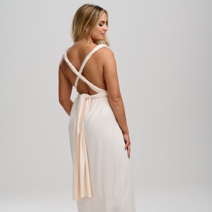 Robe de demoiselle d'honneur multivoie crème Emily Rose (taille unique)