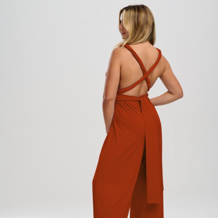 Emily Rose Rust Multiway Bridesmaid Jumpsuit (One Size)