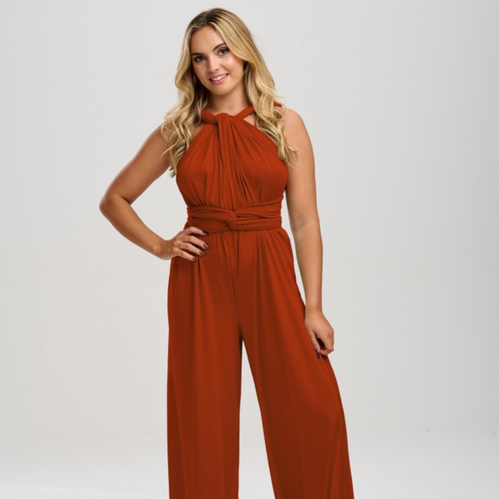 Emily Rose Rust Multiway Bridesmaid Jumpsuit (One Size)