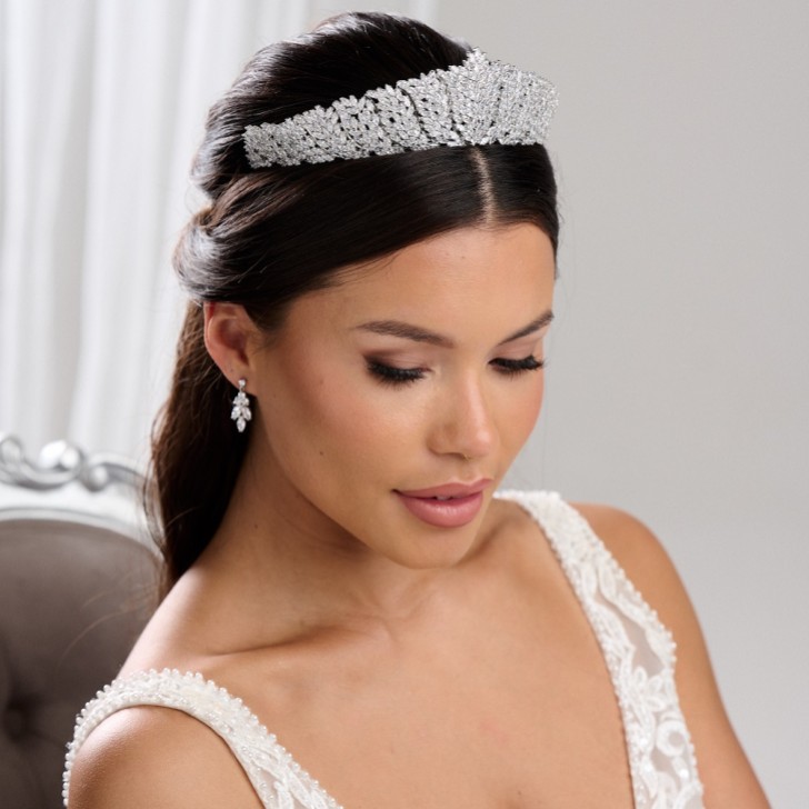 Empress Statement Cubic Zirconia Crystal Bridal Tiara