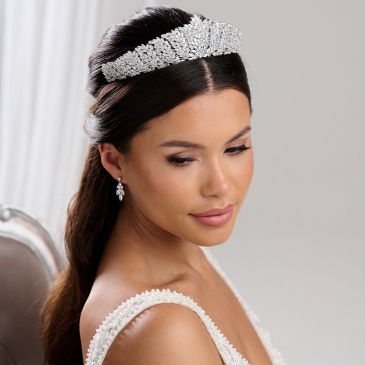 Empress Statement Cubic Zirconia Crystal Bridal Tiara