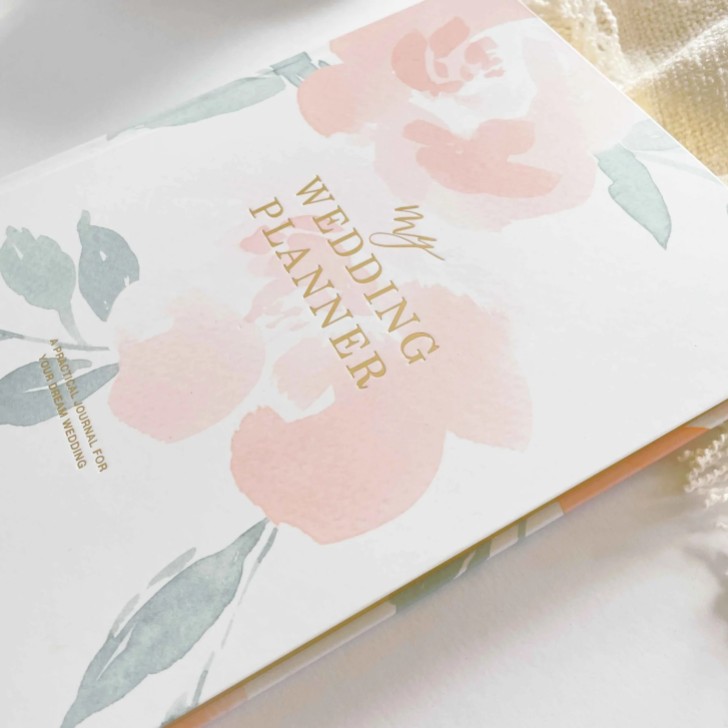 Floral Luxury Wedding Planner Book with Gilded Edges