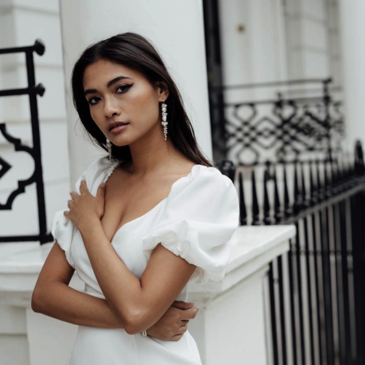 Freya Rose Baroque Pearl Statement Long Drop Silver Earrings