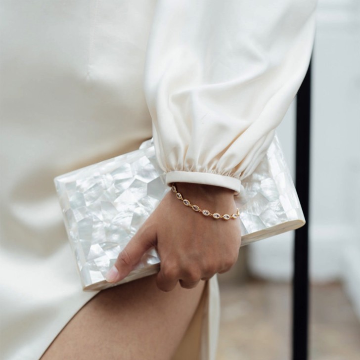 Freya Rose Oval Crystal Gold Framed Bracelet