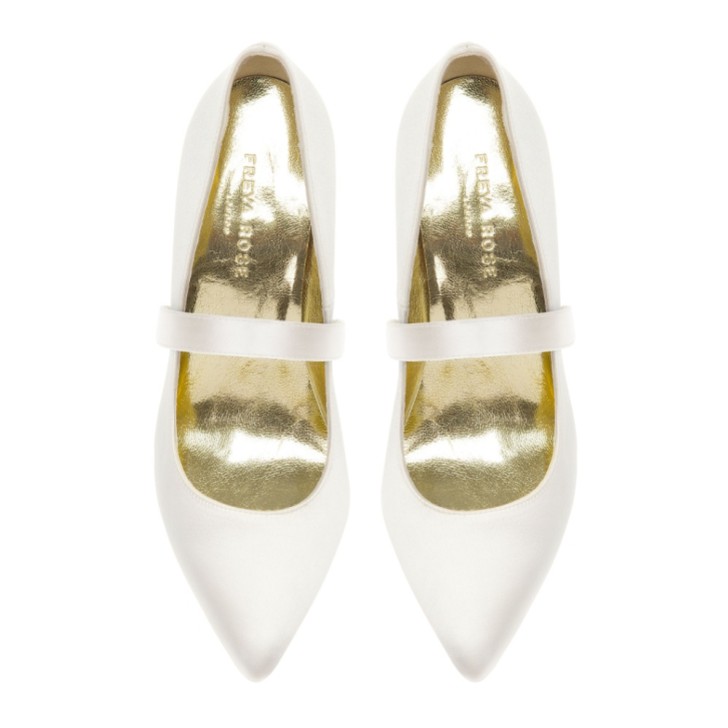 Freya Rose Plain Ivory Silk Detachable Shoe Straps