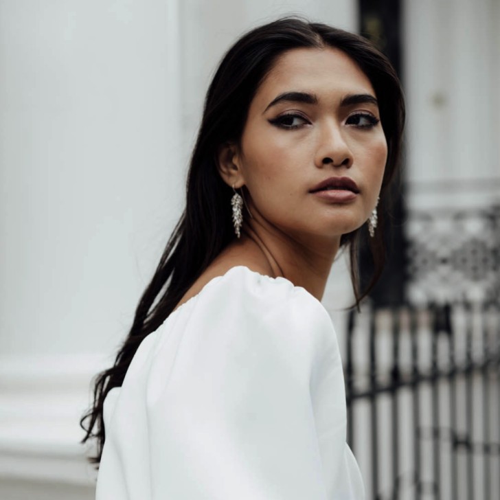 Freya Rose Silver Midi Crystal Drop Earrings