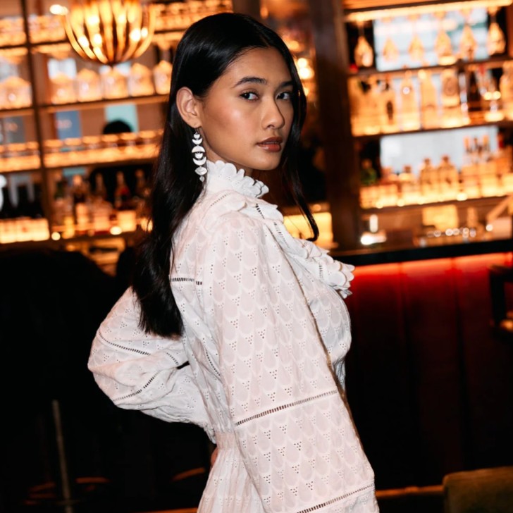 Freya Rose Warrioress Silver Mother of Pearl Moon Drop Earrings