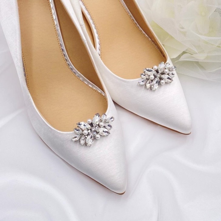 Gaiety Classic Pearl and Crystal Shoe Clips
