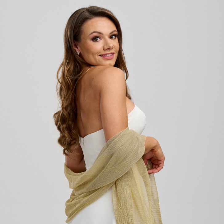 Gold Metallic Wedding Shawl