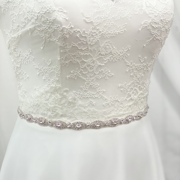 Hadley Narrow Oval Diamante Bridal Belt