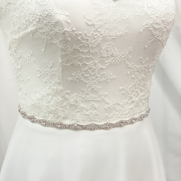 Harper Narrow Diamante Chain Bridal Belt