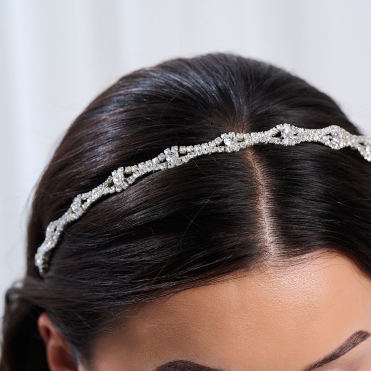 Harper Narrow Diamante Wedding Headband