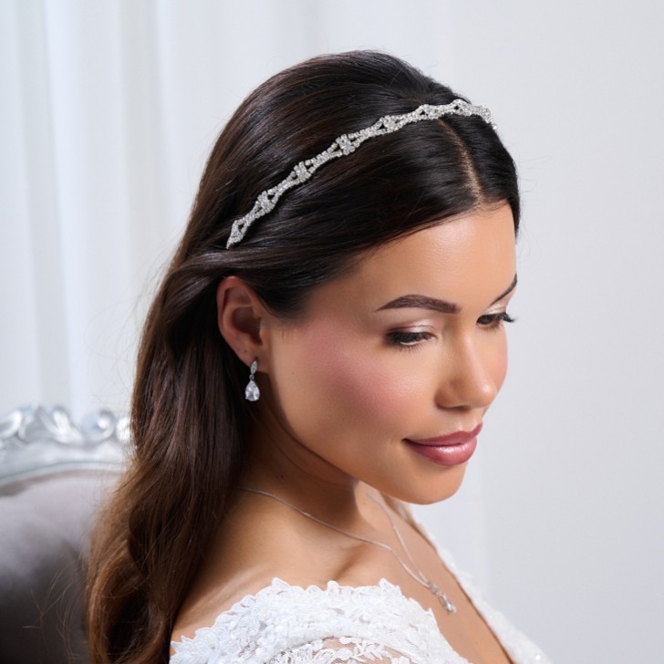Harper Narrow Diamante Wedding Headband