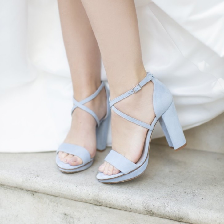 Harriet Wilde Arabella Block Blau Wildleder Plateau Sandalen