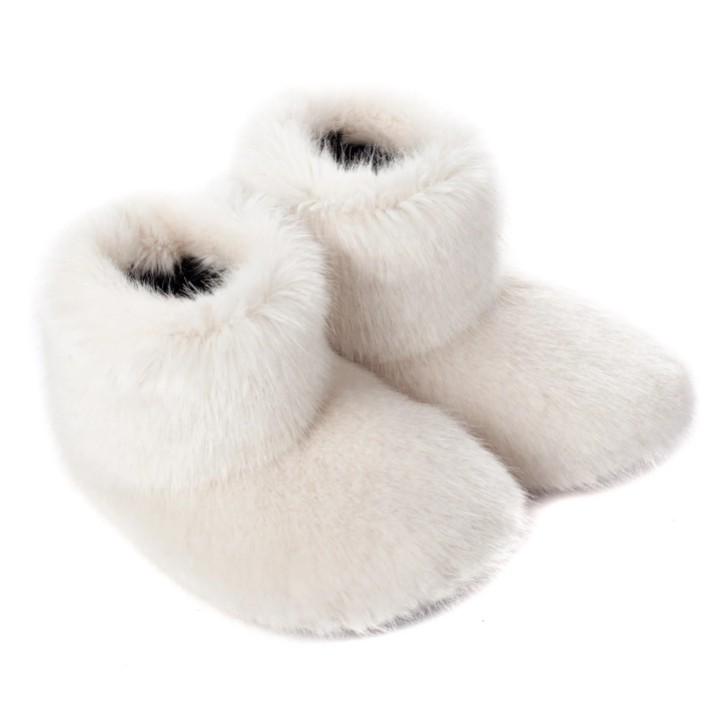 Helen Moore Ermine White Faux Fur Slipper Boots