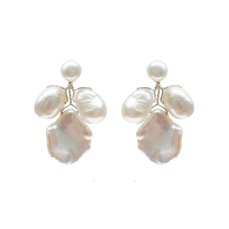 Hermione Harbutt Beatrice Silver Baroque Pearl Earrings