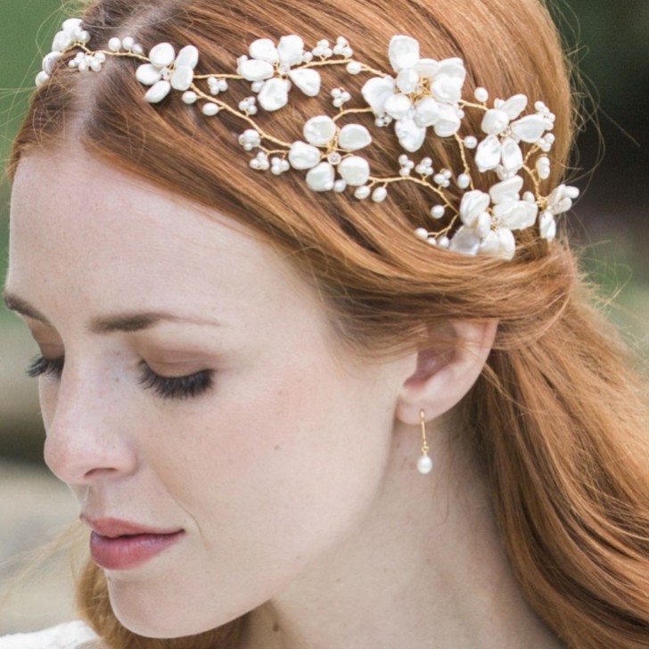 Hermione Harbutt Starlight Gold Pearl Drop Earrings