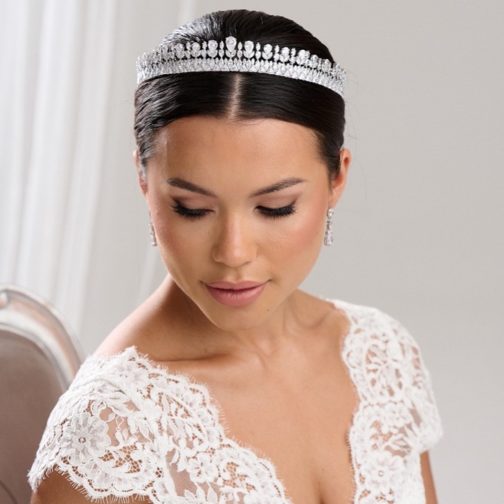 Imperial Regal Cubic Zirconia Crystal Wedding Tiara