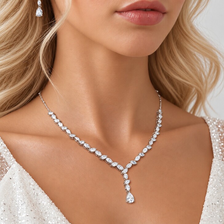 Ivory and Co Andorra Cubic Zirconia Wedding Necklace