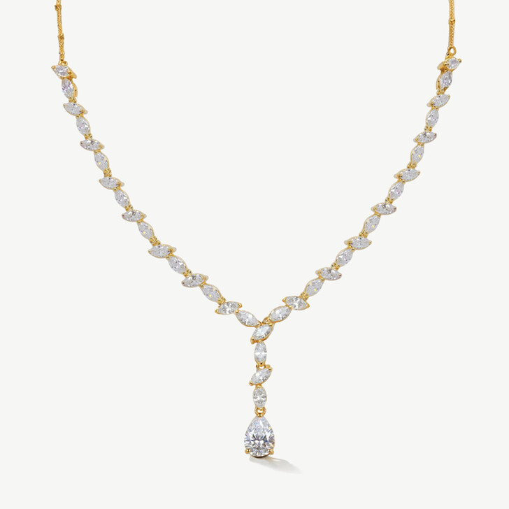 Ivory and Co Andorra Gold Cubic Zirconia Necklace